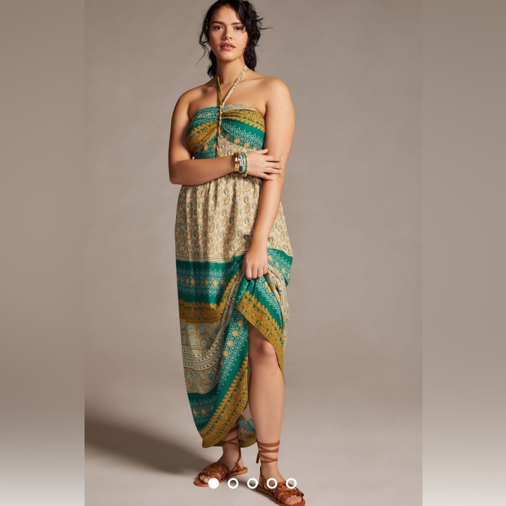 Anthropologie TINY Twist Halter Maxi Dress, Size XXSP. - Picture 4 of 11